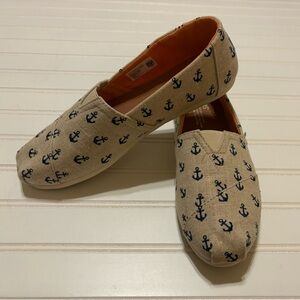 Toms Women’s Size 9.5 Cruise Nautical Anchors Shoes